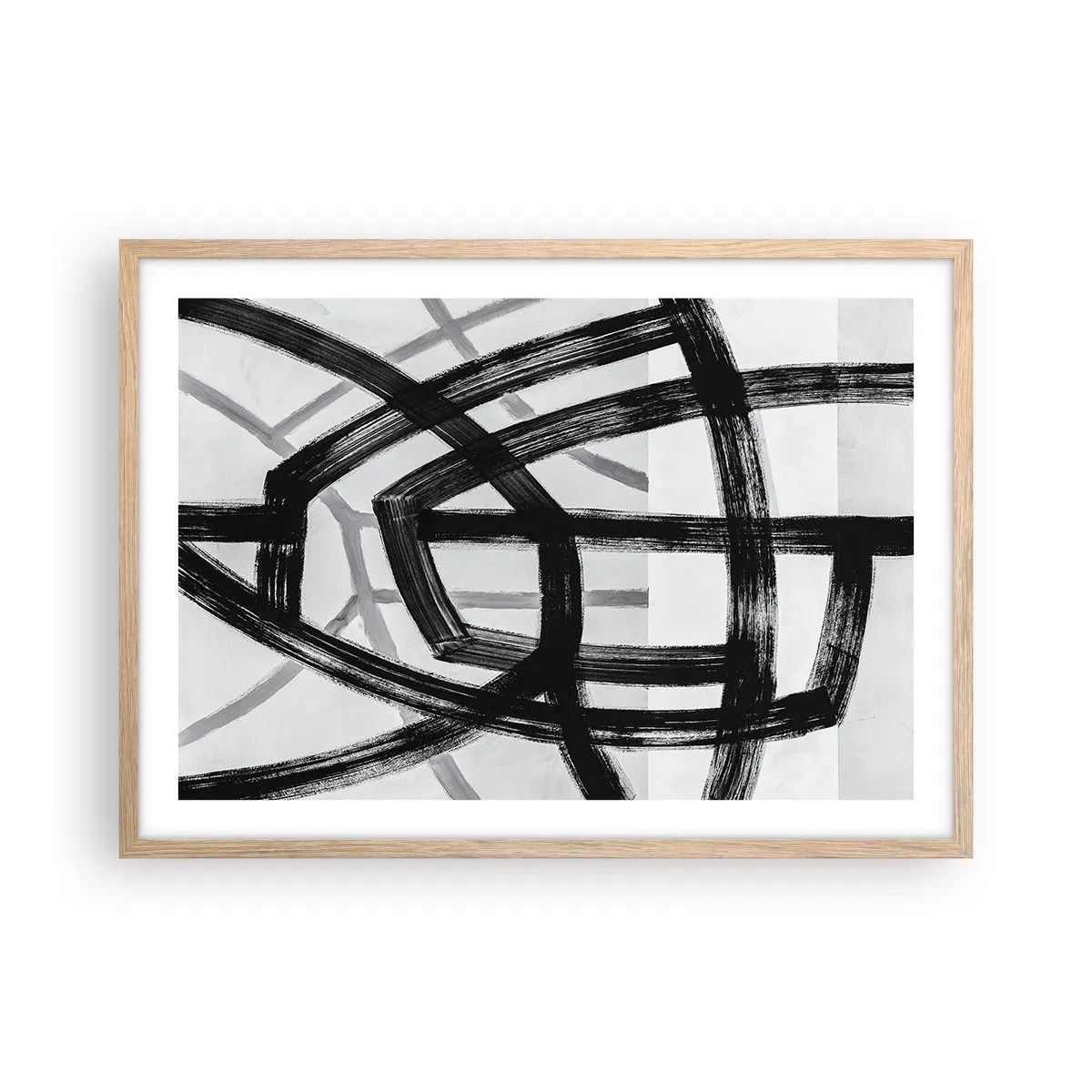 Póster en marco roble claro - Construir profundidad - 70x50 cm