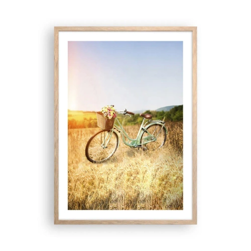 Póster en marco roble claro - Me quedaré aquí un tiempo - 50x70 cm