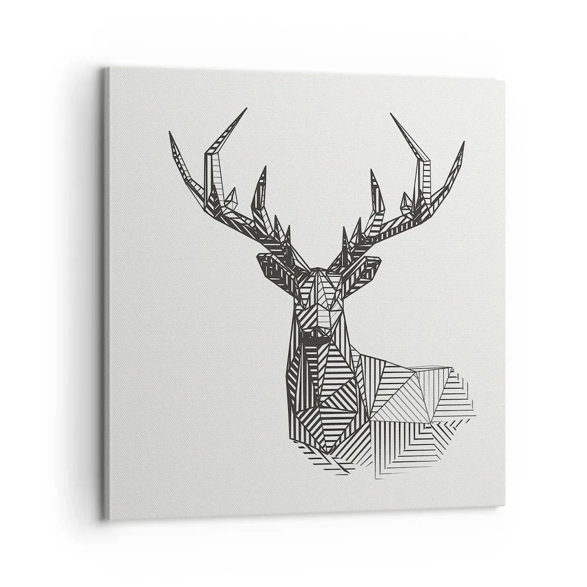 Cuadro sobre lienzo - Impresión de Imagen - Ciervo en estilo cubista - 60x60 cm