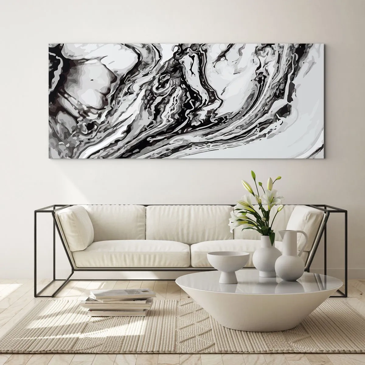 Cuadro sobre vidrio - Impresiones sobre Vidrio - Al principio existía el caos - 100x40 cm