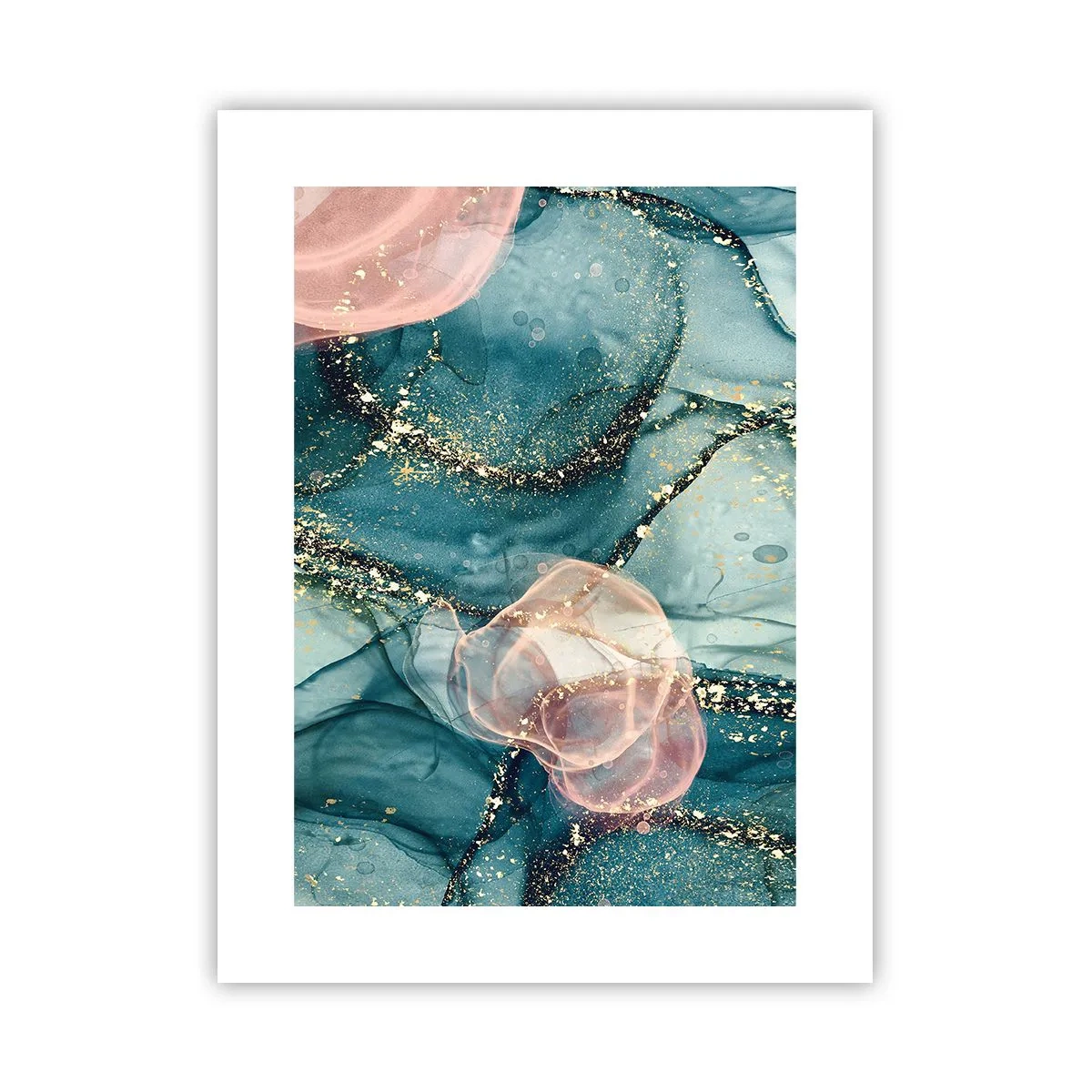 Póster - Seda azul, tul rosa - 30x40 cm