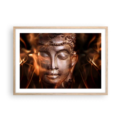 Póster en marco roble claro - Solo existe el aquí y el ahora - 70x50 cm