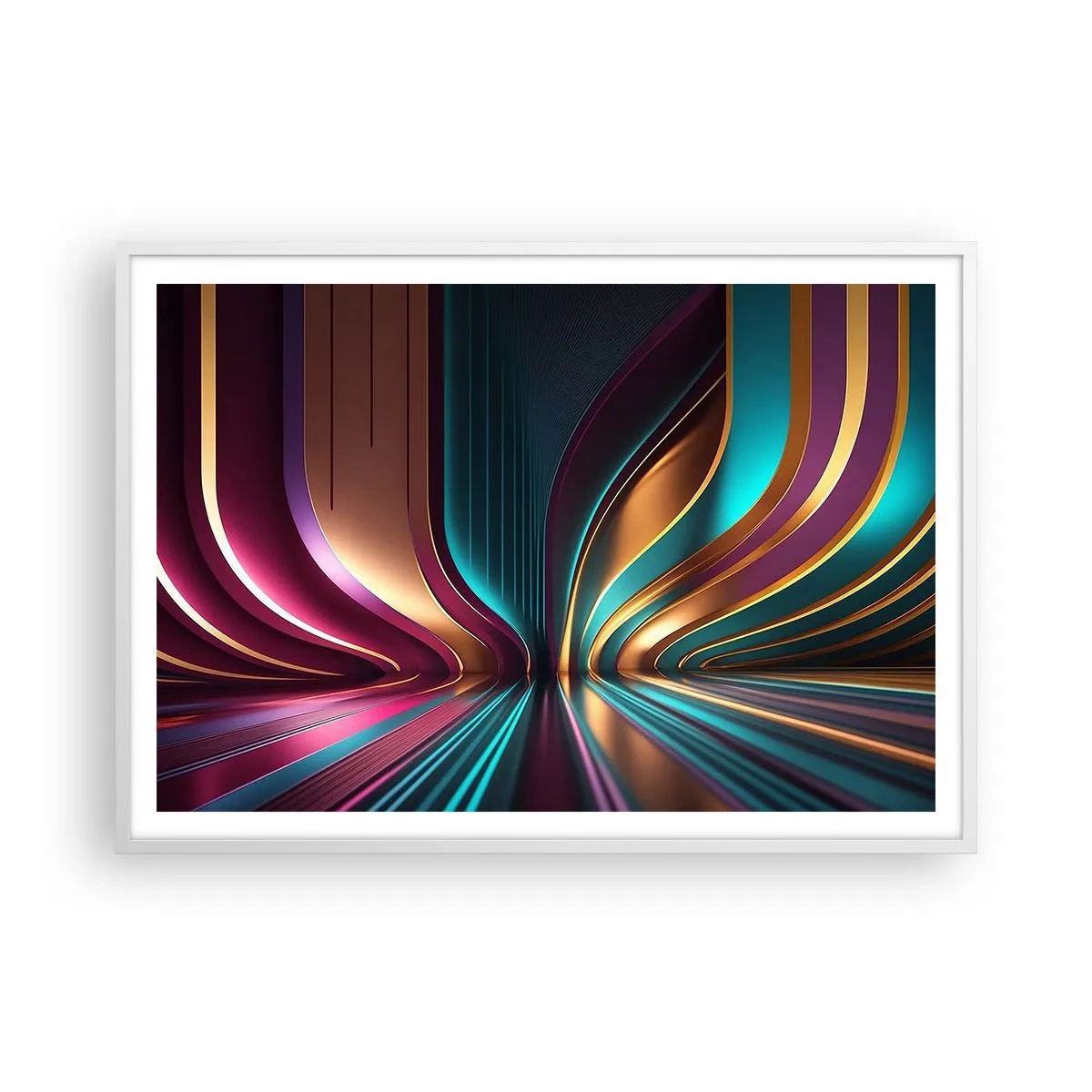 Póster en marco blanco - Arquitectura de la luz - 100x70 cm