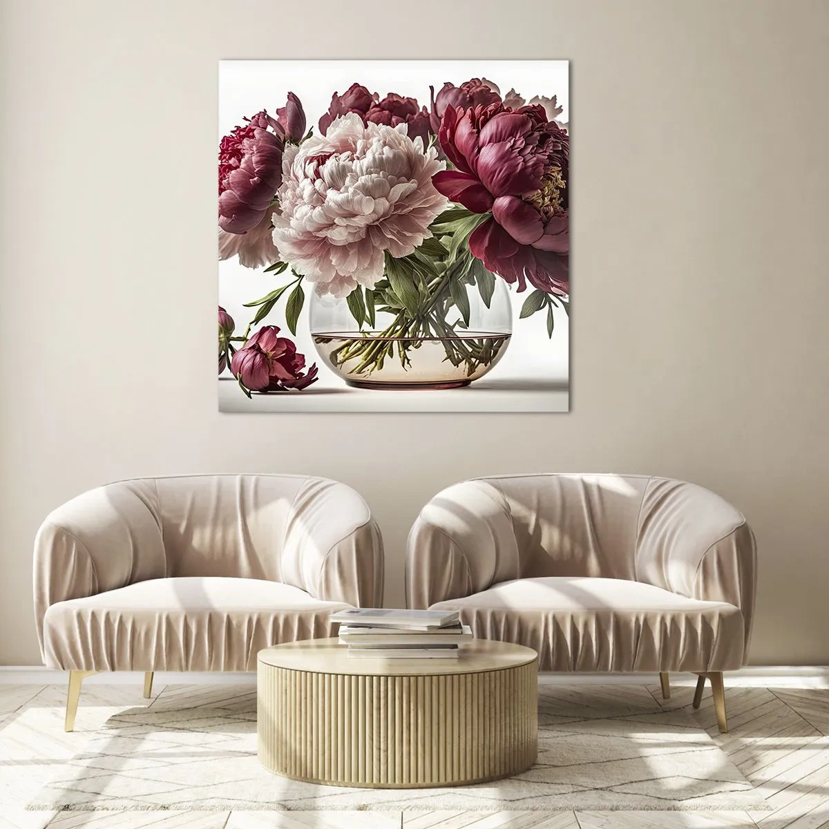 Cuadro sobre vidrio - Impresiones sobre Vidrio - En plena floración de la belleza - 40x40 cm