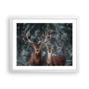 Póster en marco blanco - El señor y la señora del bosque - 50x40 cm