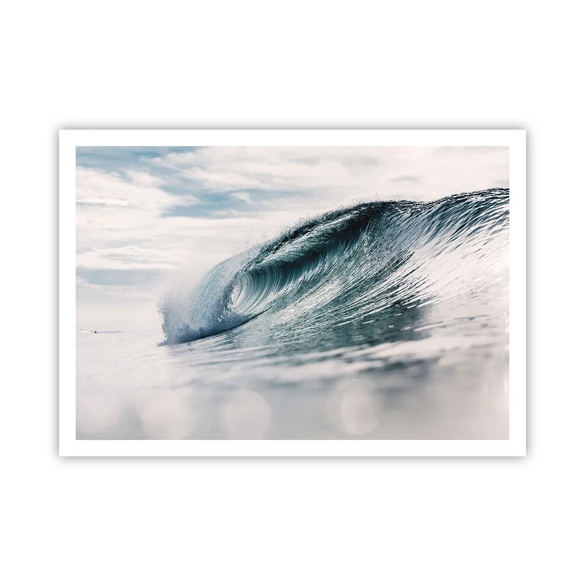 Póster - Una ola del mar capturada en un momento dinámico contra el cielo. - 100x70cm - La cima del océano - Decoración de pared moderna para salón y dormitorio ARTTOR