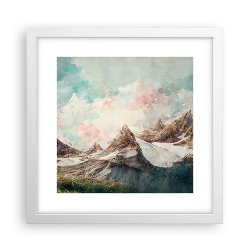 Póster en marco blanco - Filos rocosos - 30x30 cm