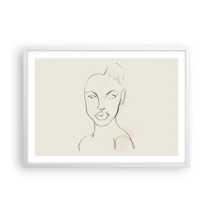 Póster en marco blanco - Un esbozo de sensualidad - 70x50 cm