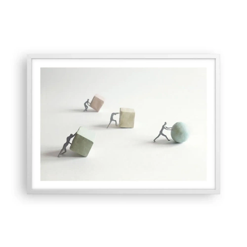 Póster en marco blanco - El avance de la geometría - 70x50 cm