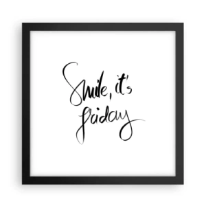 Póster en marco negro - La verdadera alegría - 30x30 cm