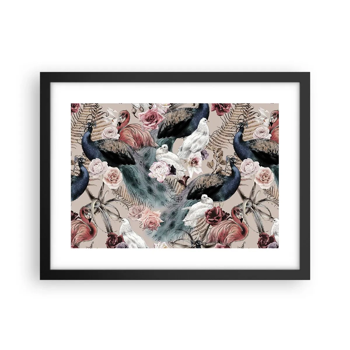 Póster en marco negro - En un jardín de palacio - 40x30 cm