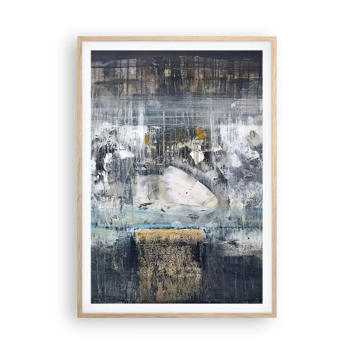 Póster en marco roble claro - Hielo abstracto - 70x100 cm