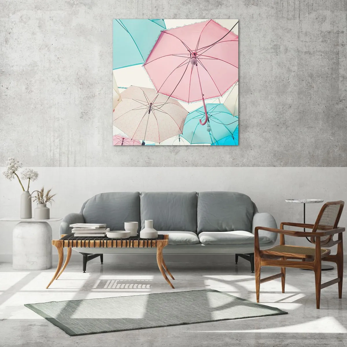 Cuadro sobre vidrio - Impresiones sobre Vidrio - A veces el sol, a veces la lluvia - 70x70 cm