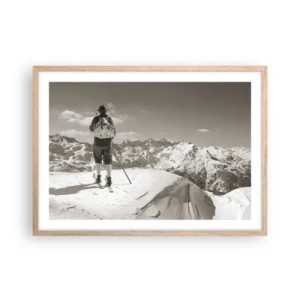 Póster en marco roble claro - El techo del mundo - 70x50 cm