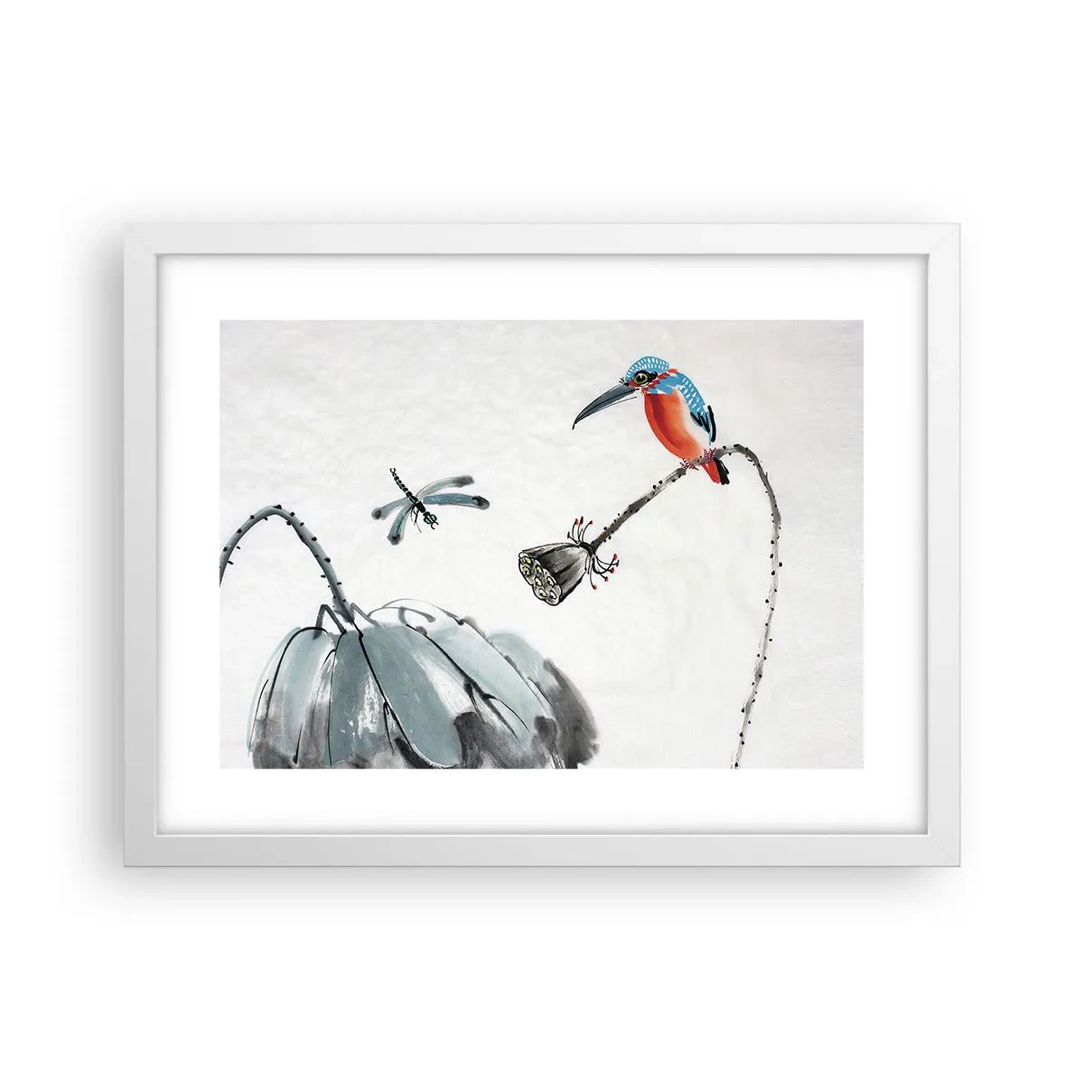 Póster en marco blanco - La vida de la pradera - 40x30 cm