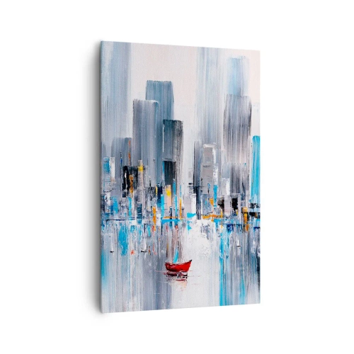 Cuadro sobre lienzo - Impresión de Imagen - Metrópolis junto a la bahía - 80x120 cm