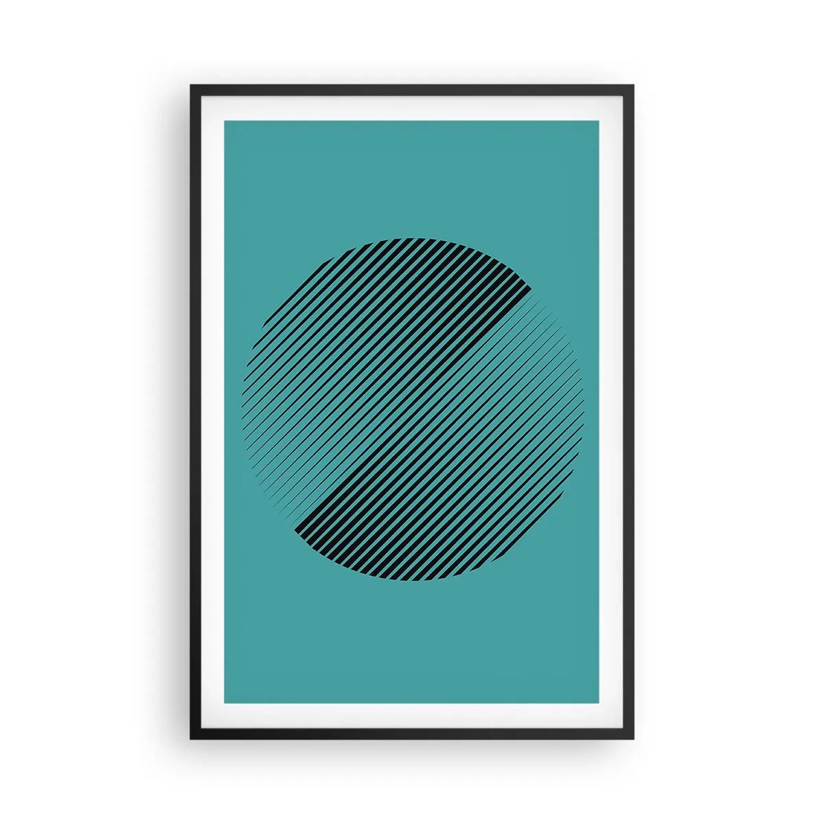 Póster en marco negro - El círculo: una variación geométrica - 61x91 cm
