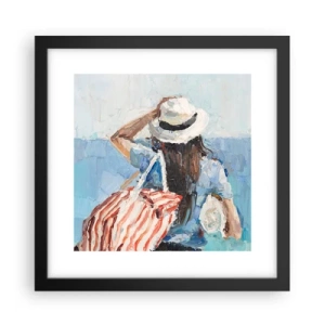 Póster en marco negro - Bienvenida a tus vacaciones - 30x30 cm