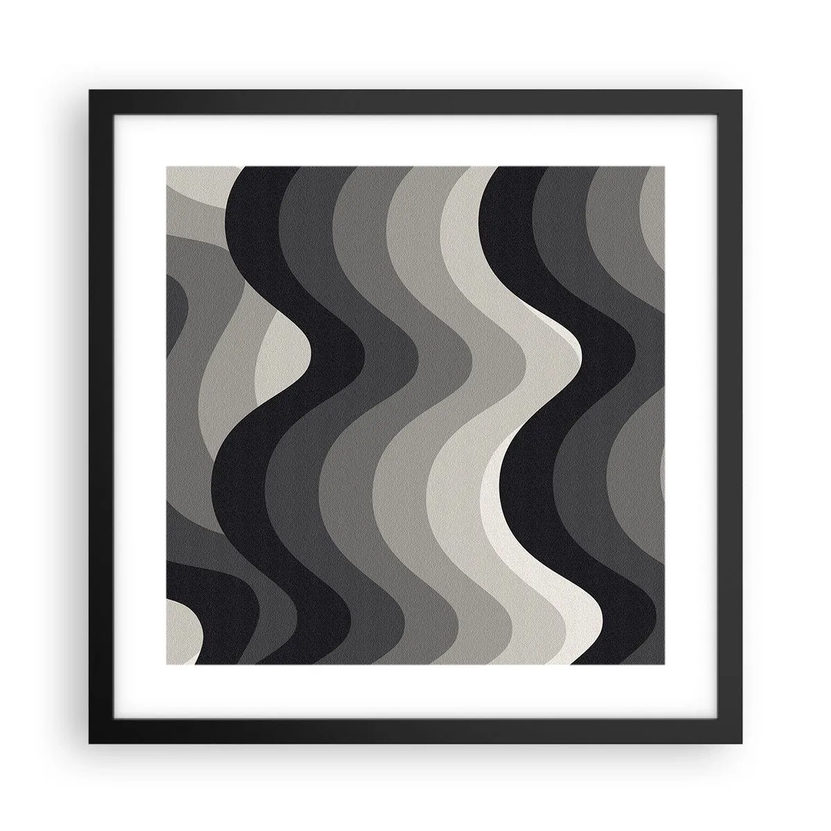Póster en marco negro - Ola tras ola - 40x40 cm