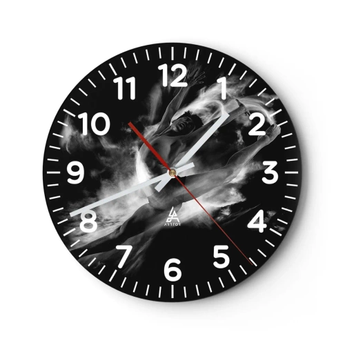 Reloj de pared - Reloj de vidrio - El arte del vuelo - 40x40 cm