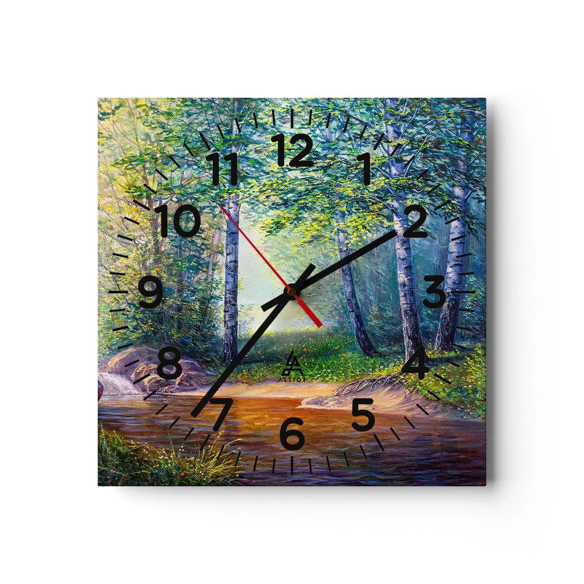 Reloj de pared - Reloj de vidrio - Paisaje idílico - 40x40 cm