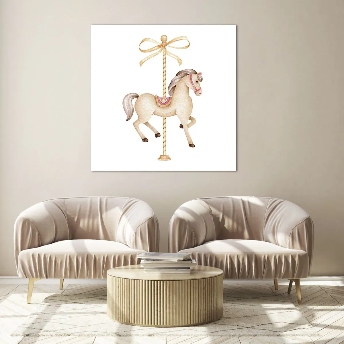 Cuadro sobre vidrio - Impresiones sobre Vidrio - Al trote grácil - 40x40 cm