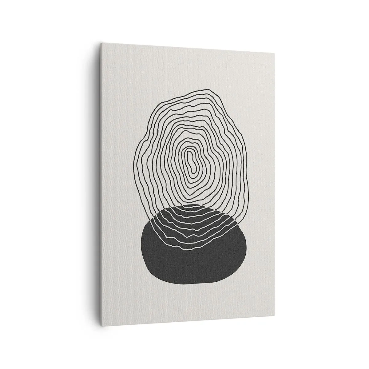 Cuadro sobre lienzo - Impresión de Imagen - Patrón abstracto con líneas y formas en blanco y negro. - 70x100cm - Persistencia y vibración - Decoración de pared moderna para salón y dormitorio ARTTOR