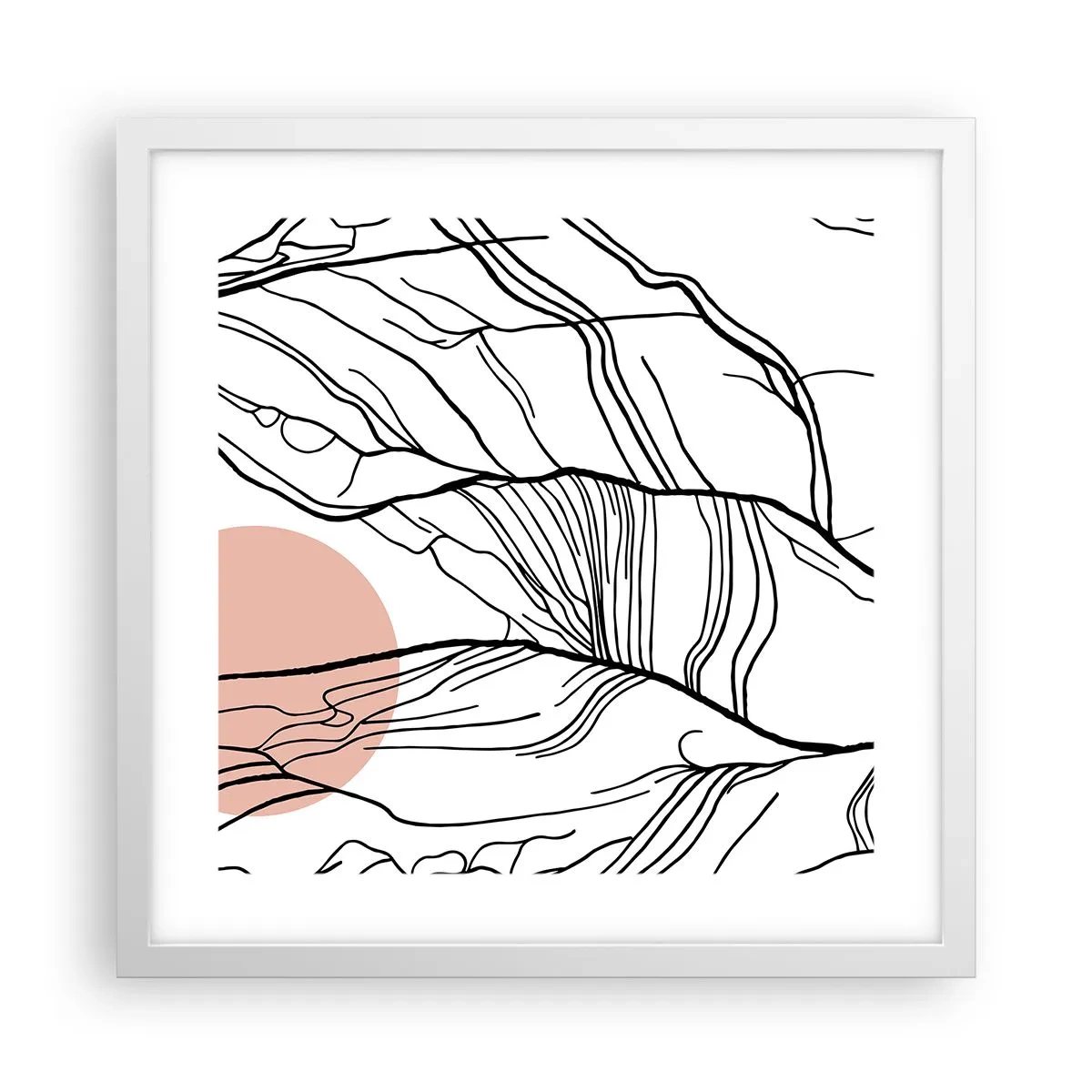 Póster en marco blanco - En una red de ramas - 40x40 cm