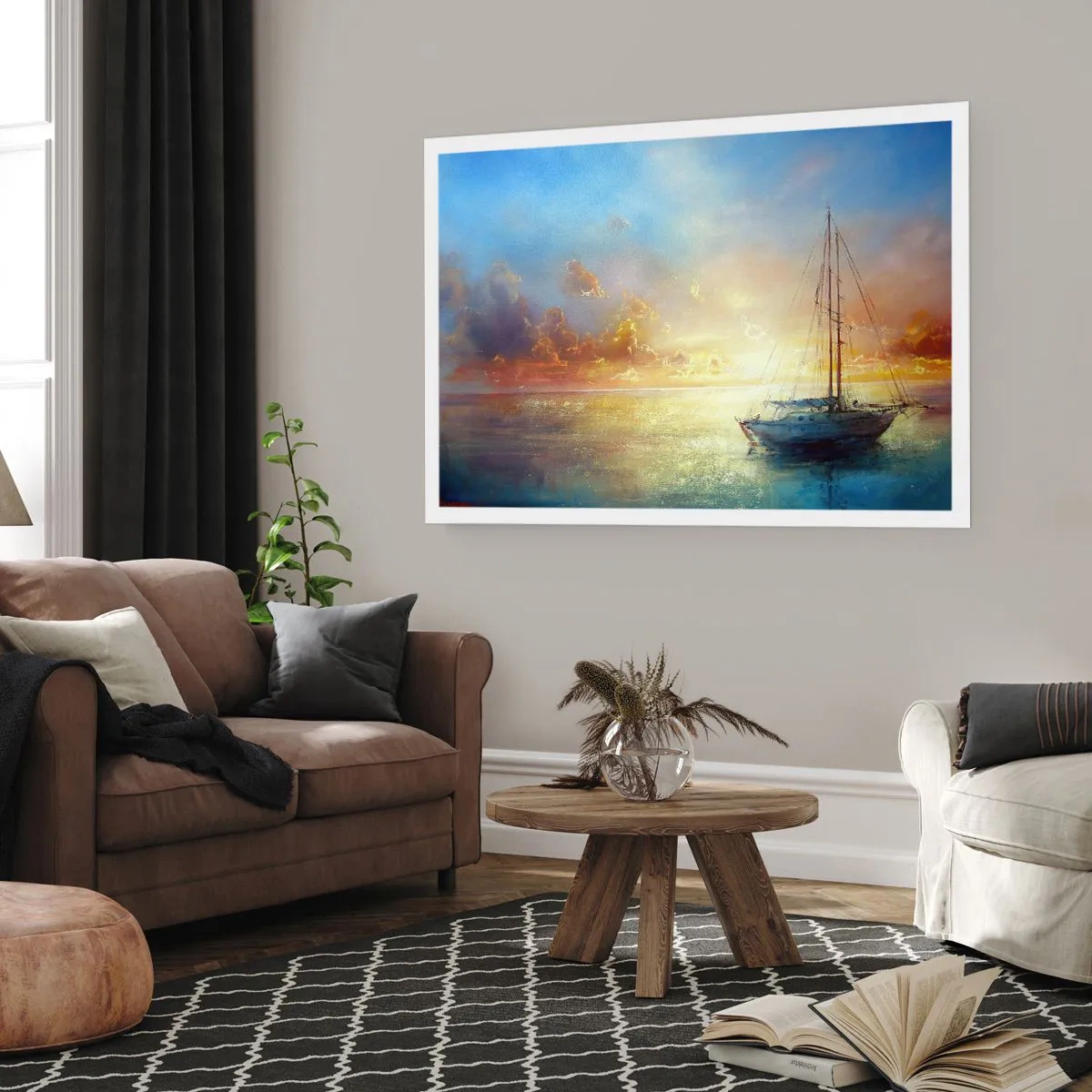 Póster - En una bahía dorada - 70x50 cm