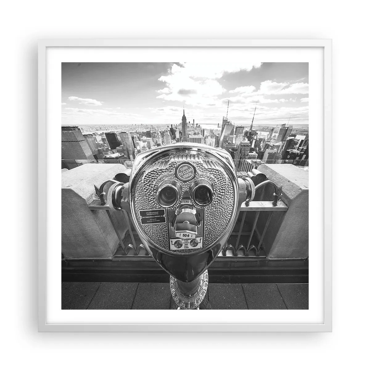 Póster en marco blanco - Sobre la ciudad - 60x60 cm