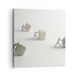 Cuadro sobre lienzo - Impresión de Imagen - El avance de la geometría - 50x50 cm