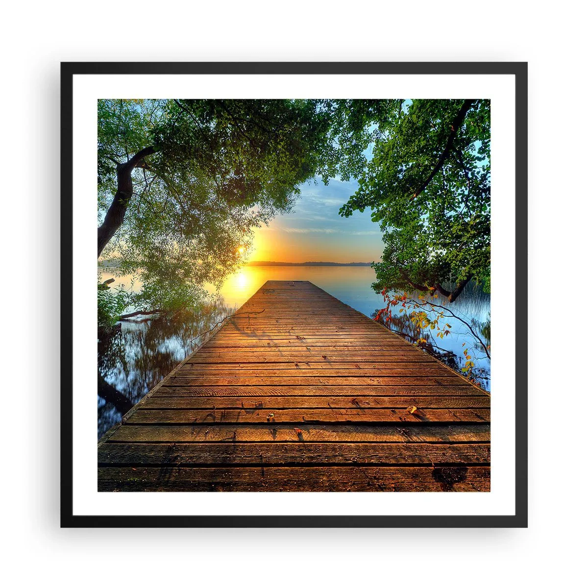 Póster en marco negro - Tómate tu tiempo, siéntate - 60x60 cm