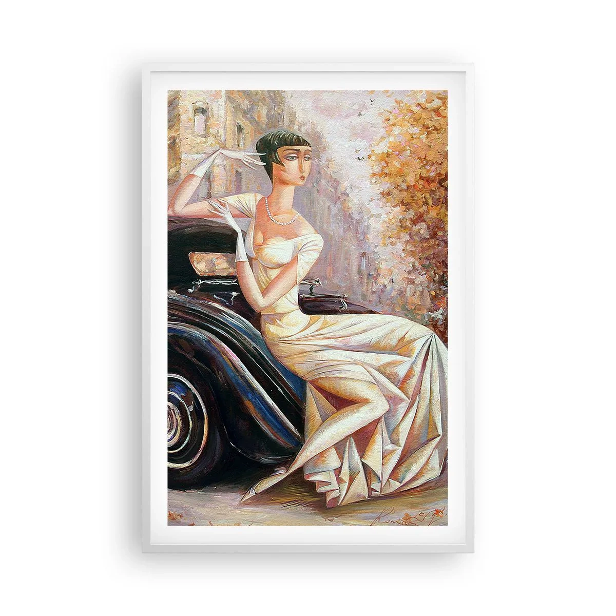 Póster en marco blanco - Elegancia retro - 61x91 cm