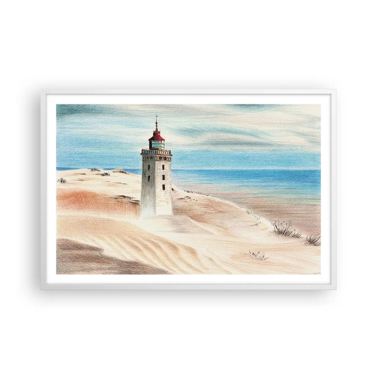 Póster en marco blanco - Siempre mirando al mar - 91x61 cm