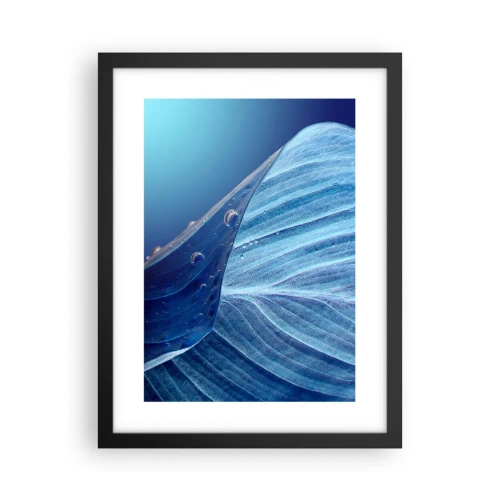 Póster en marco negro - Gotas ocultas de azul - 30x40 cm
