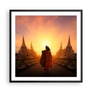 Póster en marco negro - En paz por la eternidad - 60x60 cm