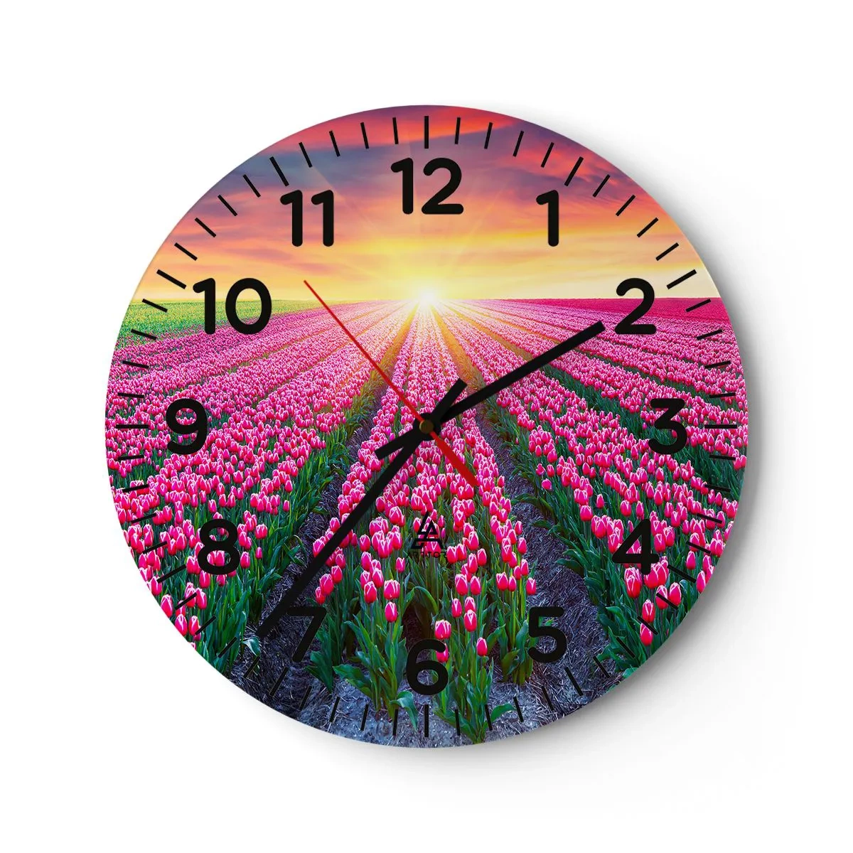 Reloj de pared - Reloj de vidrio - Granja de belleza - 30x30 cm