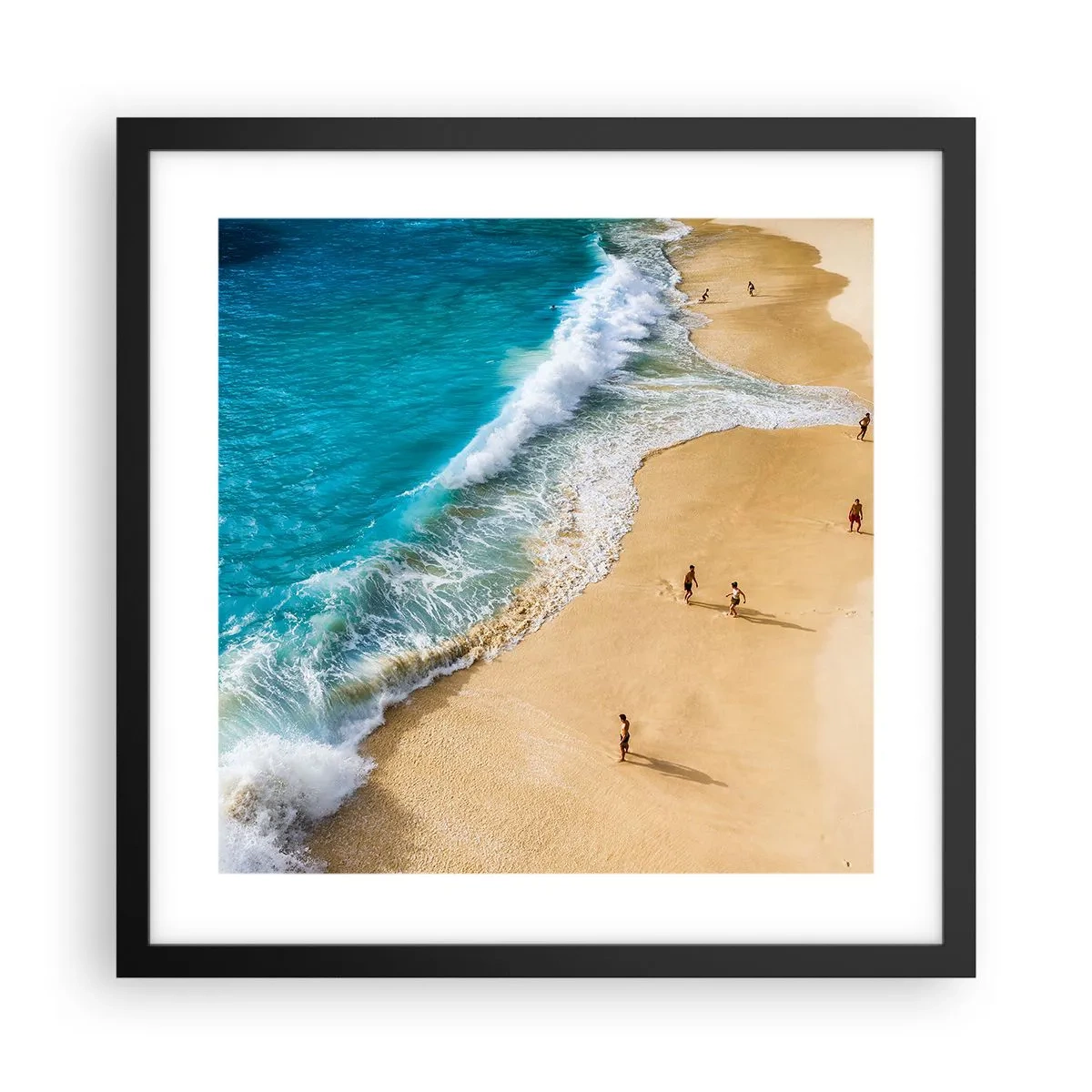 Póster en marco negro - Y luego el sol, la playa... - 40x40 cm