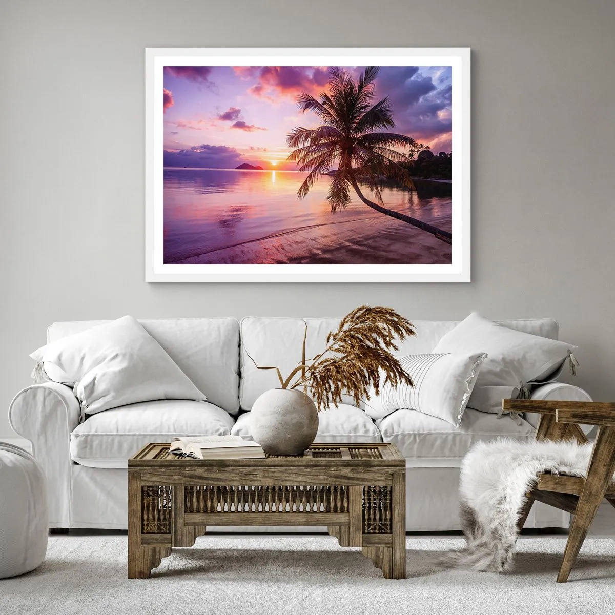 Póster en marco blanco - Hermosura hasta el horizonte - 40x40 cm