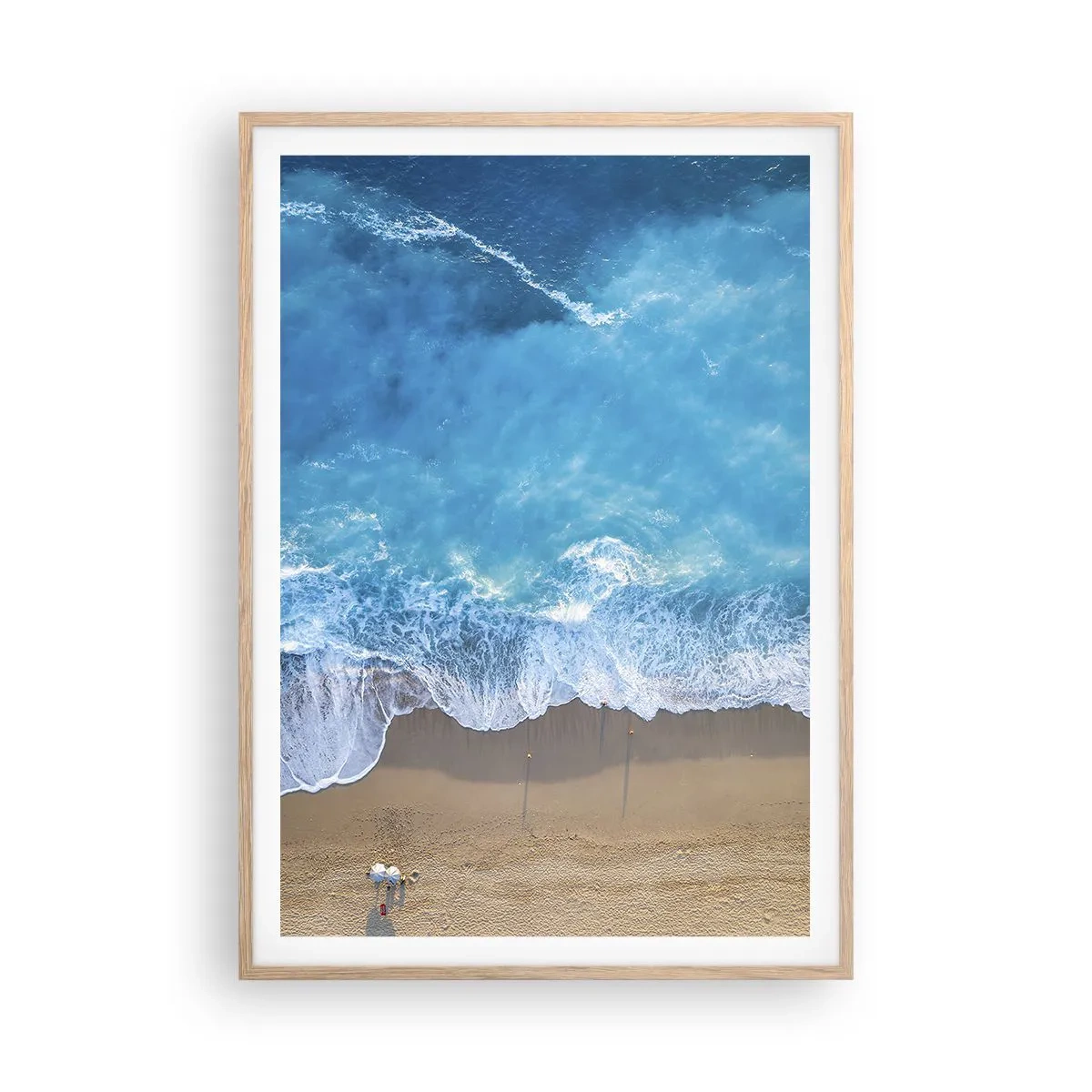 Póster en marco roble claro - El poder del azul - 70x100 cm