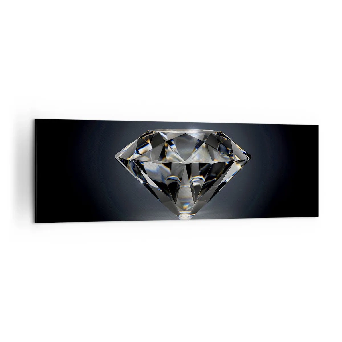 Cuadro sobre lienzo - Impresión de Imagen - Una interpretación artística de un diamante sobre un fondo oscuro. - 160x50cm - Riqueza y belleza - Decoración de pared moderna para salón y dormitorio ARTTOR