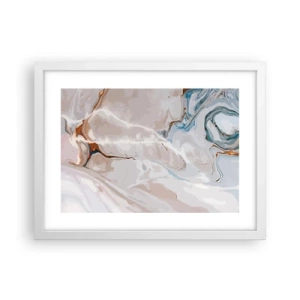 Póster en marco blanco - El azul serpentea por el blanco - 40x30 cm