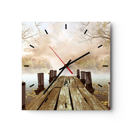 Reloj de pared - Reloj de vidrio - La leve tristeza del otoño - 40x40 cm
