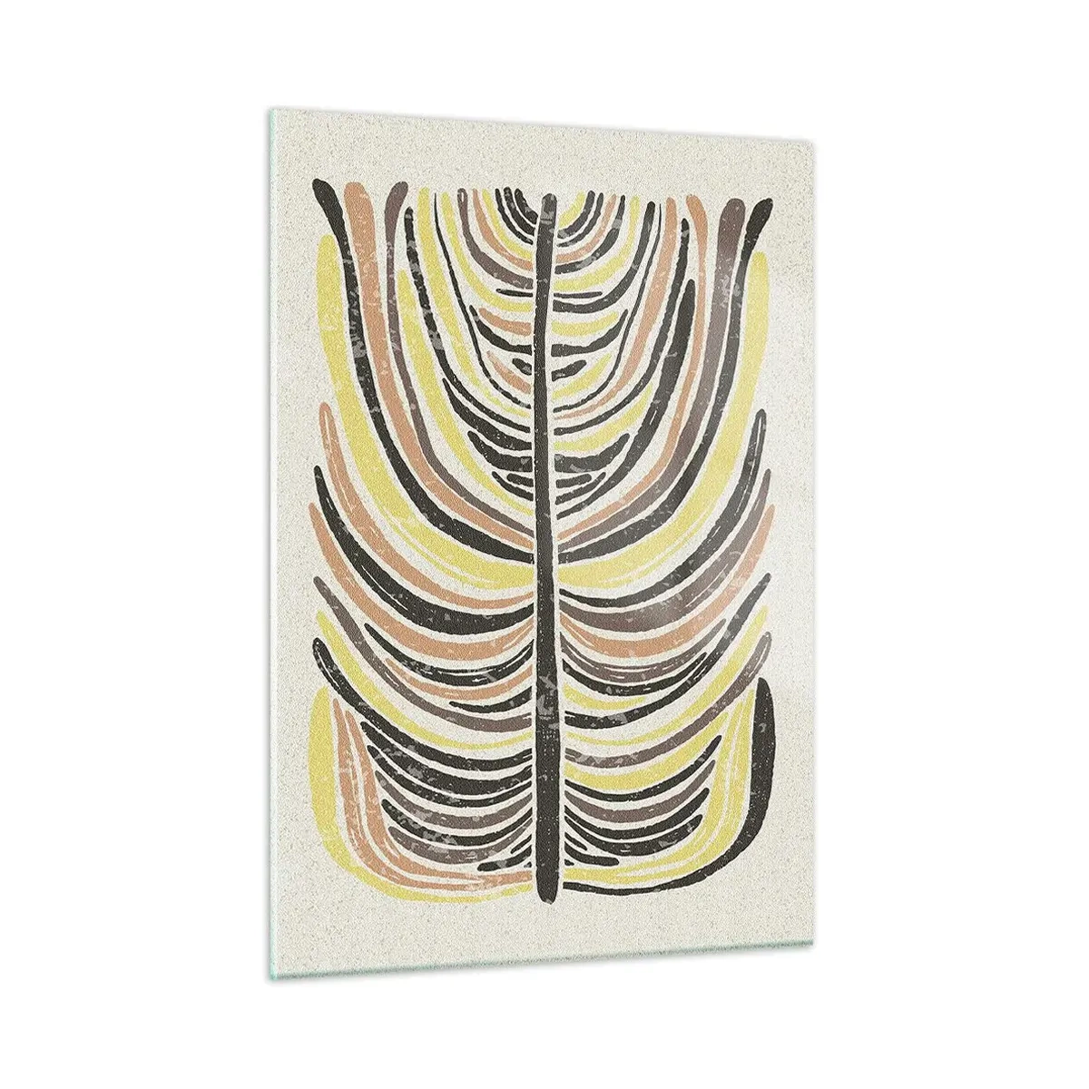 Cuadro sobre vidrio - Impresiones sobre Vidrio - Abstracción orgánica en tonos terrosos cálidos sobre un fondo claro. - 50x70cm - Abstracción vibrante - Decoración de pared moderna para salón y dormitorio ARTTOR