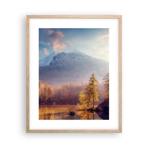 Póster en marco roble claro - Entre las montañas y los valles - 40x50 cm