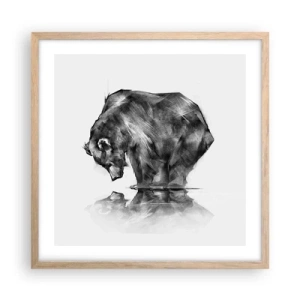 Póster en marco roble claro - Es bueno ver a alguien cercano - 50x50 cm