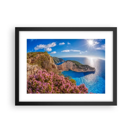 Póster en marco negro - Mis grandes vacaciones en Grecia - 40x30 cm