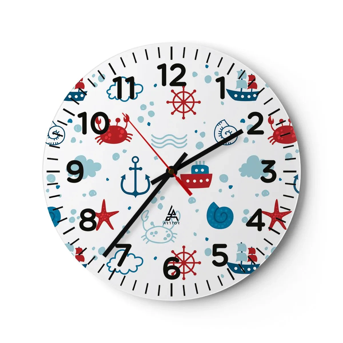 Reloj de pared - Reloj de vidrio - Un cuento de mar - 30x30 cm