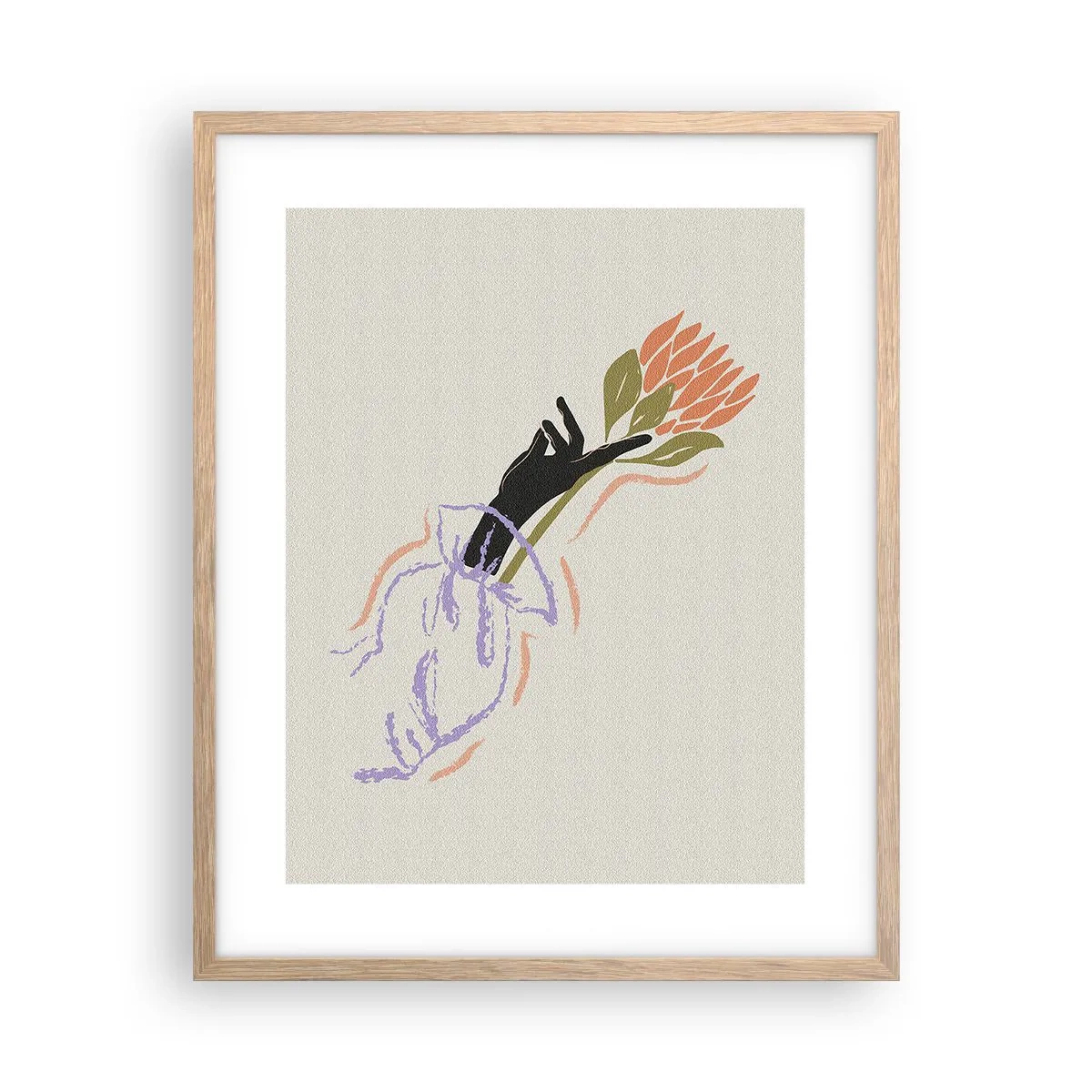 Póster en marco roble claro - Un toque fraternal - 40x50 cm