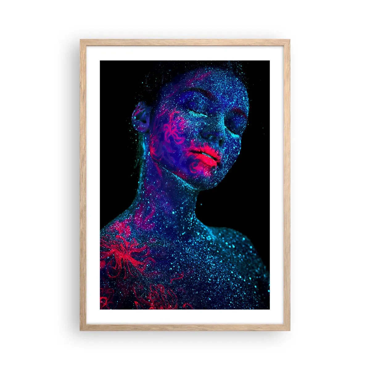 Póster en marco roble claro - En polvo de estrellas - 50x70 cm